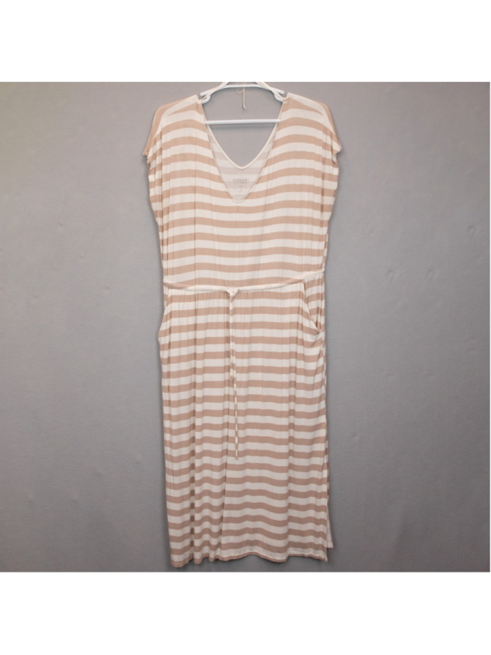 Torrid Super Soft dolman sleeve beige and cream midi dress-3X